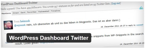 WordPress Dashboard Twitter